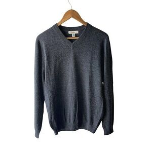 Turnbury Men's Size S Charcoal Gray V-Neck 100% Cashmere Sweater